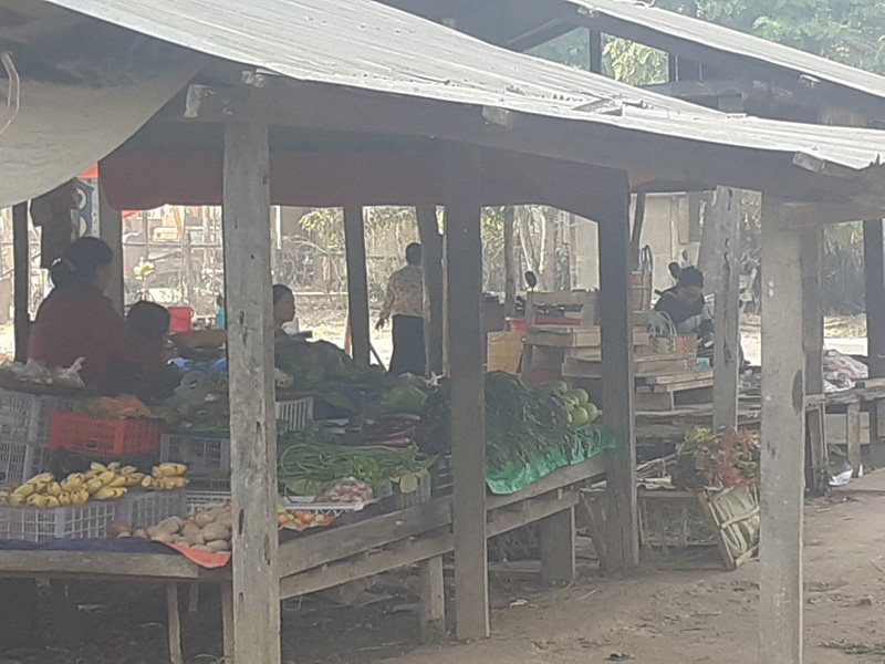 လွိုင်ကော်မြို့ ဒေါဥခူရပ်ကွက်အတွင်းရှိ မနက်ဈေးကို တွေ့မြင်ရစဉ်။