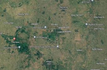 ပုံအညွှန်း - ခရမ်းမြို့နယ်အား Google Maps မှတဆင့် မြင်ရပုံ။