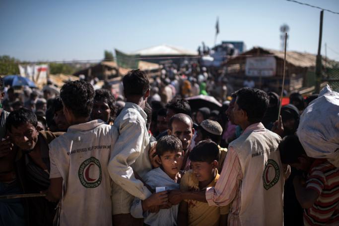 ဘင်္ဂလားဒေ့ရှ်ဘက် cox's bazar ဒုက္ခသည် စခန်းအား တွေ့ရစဉ်။ ဓာတ်ပုံ-AFP