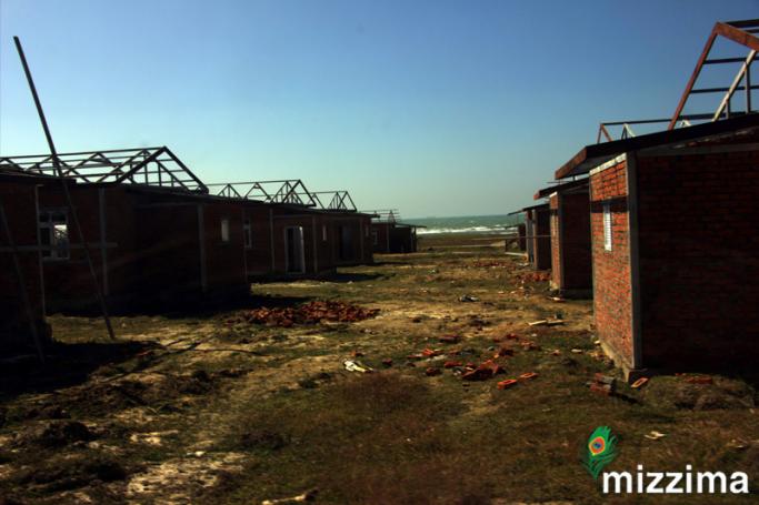  ကျောက်ပန္နုတွင် အစိုးရမှ ဆောက်လုပ်နေသော အိမ်ရာအချို့အား ဇန်နဝါရီလ ၈ ရက်က တွေ့မြင်ရစဉ်။ ဓာတ်ပုံ-အေးချမ်းခိုင်