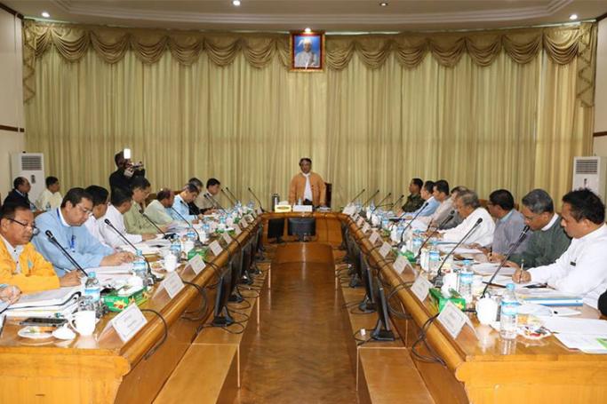 မြန်မာ့ အထူးစီးပွားရေး ဇုန်ဆိုင်ရာ ဗဟိုလုပ်ငန်းအဖွဲ့ရဲ့ ၁/၂၀၁၇ ကြိမ်မြောက် လုပ်ငန်းညှိနှိုင်း အစည်းအဝေး ကျင်းပစဉ်။ (ဓာတ်ပုံ-MOI)