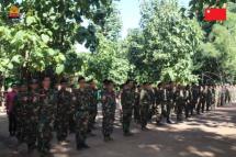 လက်နက်တပ်ဆင်မှုသင်တန်းဆင်းပွဲတွင်တွေ့ရသည့် ပြည်သူ့ကာကွယ်ရေးတပ်မတော်သားများ (Photo: MOD-NUG)