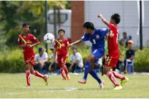 မြန်မာအသင်းနှင့် ထိုင်းအသင်းတို့ အုပ်စုနောက်ဆုံးပွဲ ယှဉ်ပြိုင်ကစားစဉ်။ (ဓာတ်ပုံ - VFF)