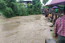 ယနေ့ စက်တင်ဘာ ၈ ရက်နံနက်က ကလေးမြို့ နေရာအချို့ ရေကြီးရေလျှံနေမှု (Photo - CJ/FB)